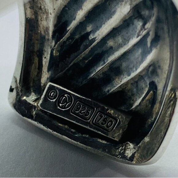 David Yurman Sterling Silver 925 18KT 750 Wide Cuff Bracelet - Picture 3 of 8